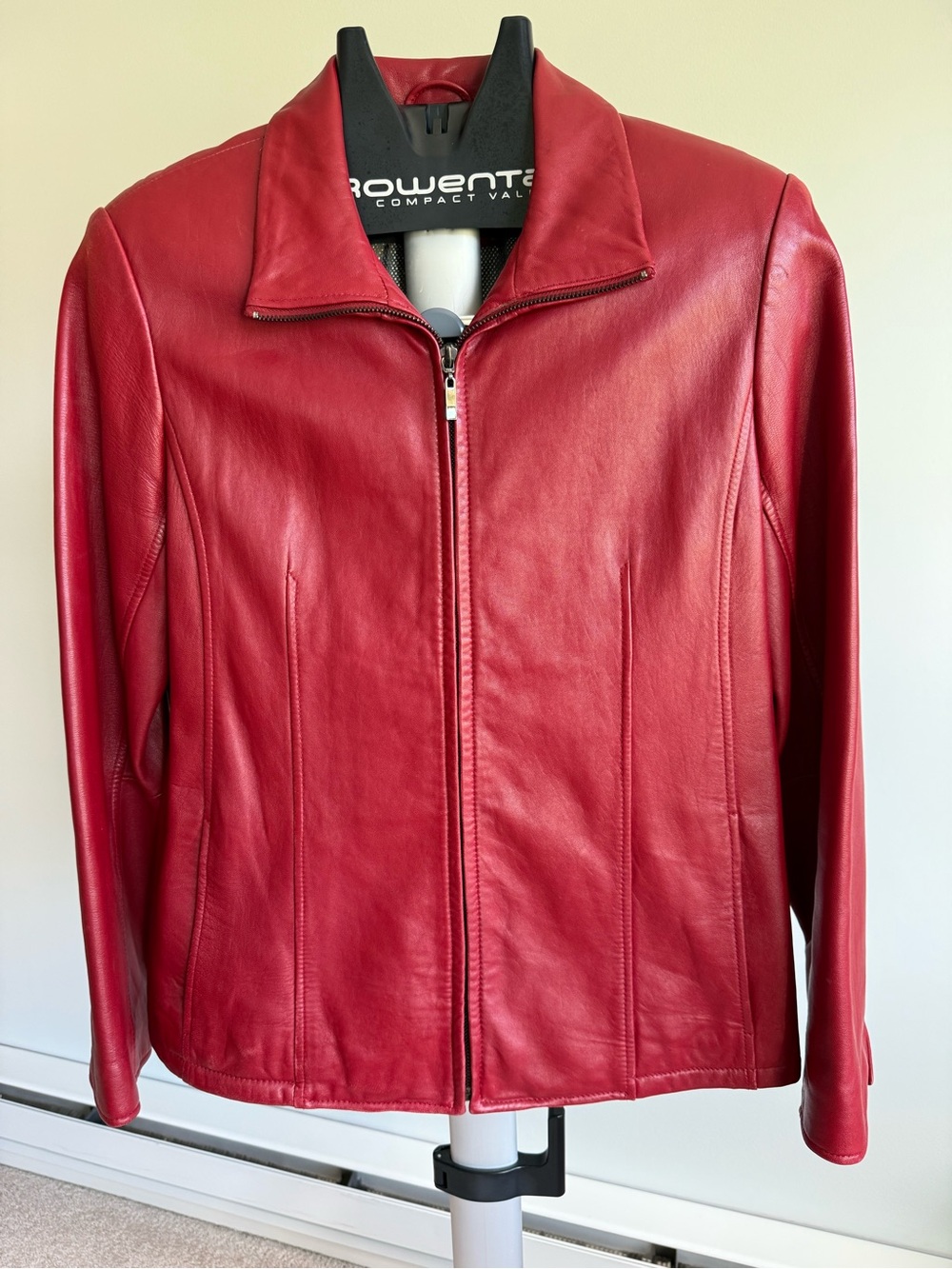 Vintage Women's Red Leather Zip-Front Jacket by Gallery